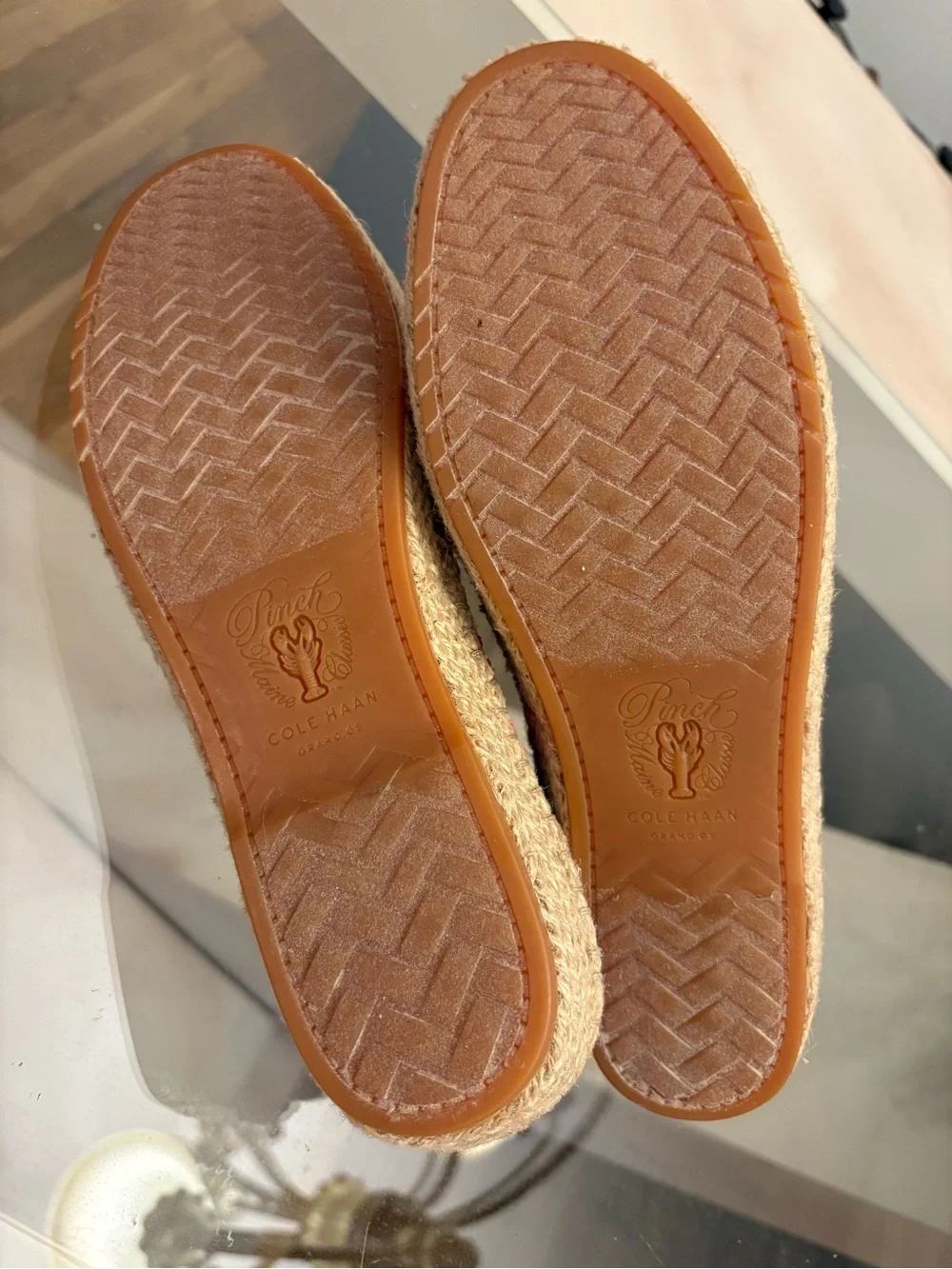 Pink White Striped Cole Haan Cloudfeel Grand Espadrille Sandal Shoes Size 7.5B
